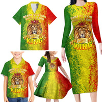 King's African Spirit Family Matching Long Sleeve Bodycon Dress and Hawaiian Shirt Heart of A Lion - Wonder Print Shop