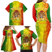 King's African Spirit Family Matching Long Sleeve Bodycon Dress and Hawaiian Shirt Heart of A Lion - Wonder Print Shop