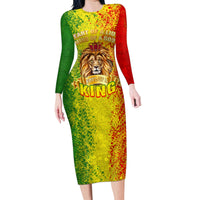 King's African Spirit Family Matching Long Sleeve Bodycon Dress and Hawaiian Shirt Heart of A Lion - Wonder Print Shop