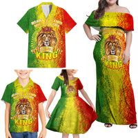 King's African Spirit Family Matching Off Shoulder Maxi Dress and Hawaiian Shirt Heart of A Lion - Wonder Print Shop