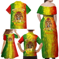 King's African Spirit Family Matching Off Shoulder Maxi Dress and Hawaiian Shirt Heart of A Lion - Wonder Print Shop