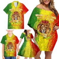 King's African Spirit Family Matching Off Shoulder Short Dress and Hawaiian Shirt Heart of A Lion - Wonder Print Shop