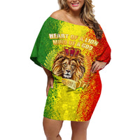 King's African Spirit Family Matching Off Shoulder Short Dress and Hawaiian Shirt Heart of A Lion - Wonder Print Shop