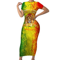 King's African Spirit Family Matching Short Sleeve Bodycon Dress and Hawaiian Shirt Heart of A Lion - Wonder Print Shop