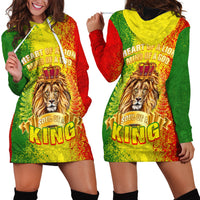 King's African Spirit Hoodie Dress Heart of A Lion - Wonder Print Shop
