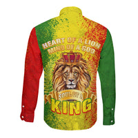King's African Spirit Long Sleeve Button Shirt Heart of A Lion - Wonder Print Shop