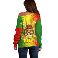 King's African Spirit Off Shoulder Sweater Heart of A Lion - Wonder Print Shop