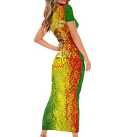 King's African Spirit Short Sleeve Bodycon Dress Heart of A Lion - Wonder Print Shop