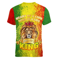 King's African Spirit Women V Neck T Shirt Heart of A Lion - Wonder Print Shop