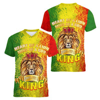 King's African Spirit Women V Neck T Shirt Heart of A Lion - Wonder Print Shop