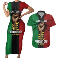 Juneteenth Freedom Day Couples Matching Short Sleeve Bodycon Dress and Hawaiian Shirt Black Pride Month - Wonder Print Shop