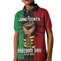 Juneteenth Freedom Day Kid Polo Shirt Black Pride Month - Wonder Print Shop