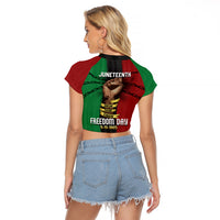 Juneteenth Freedom Day Raglan Cropped T Shirt Black Pride Month - Wonder Print Shop