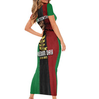 Juneteenth Freedom Day Short Sleeve Bodycon Dress Black Pride Month - Wonder Print Shop