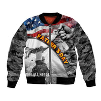 Father's Day Veteran Bomber Jacket American Flag - Wonder Print Shop