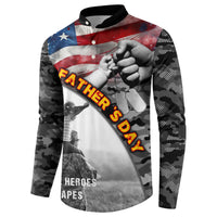 Father's Day Veteran Button Sweatshirt American Flag - Wonder Print Shop