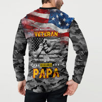 Father's Day Veteran Button Sweatshirt American Flag - Wonder Print Shop