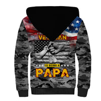 Father's Day Veteran Sherpa Hoodie American Flag - Wonder Print Shop