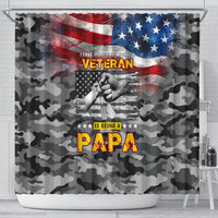 Father's Day Veteran Shower Curtain American Flag