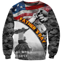 Father's Day Veteran Sweatshirt American Flag - Wonder Print Shop
