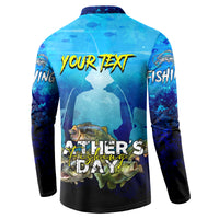 Personalized Father's Day Bass Fishing Button Sweatshirt Son and Daughter - Wonder Print Shop