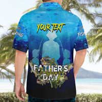 Personalized Father's Day Bass Fishing Hawaiian Shirt Son and Daughter - Wonder Print Shop