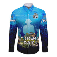 Personalized Father's Day Bass Fishing Long Sleeve Button Shirt Son and Daughter - Wonder Print Shop