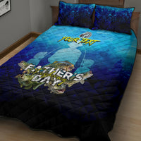 Personalized Father's Day Bass Fishing Quilt Bed Set Son and Daughter - Wonder Print Shop