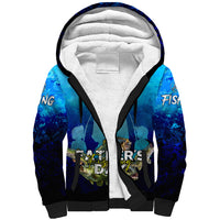 Personalized Father's Day Bass Fishing Sherpa Hoodie Son and Daughter - Wonder Print Shop