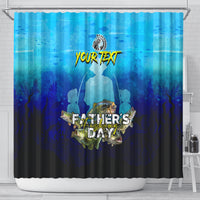 Personalized Father's Day Bass Fishing Shower Curtain Son and Daughter
