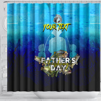 Personalized Father's Day Bass Fishing Shower Curtain Son and Daughter