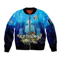 Personalized Father's Day Bass Fishing Sleeve Zip Bomber Jacket Son and Daughter - Wonder Print Shop