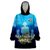 Personalized Father's Day Bass Fishing Wearable Blanket Hoodie Son and Daughter - Wonder Print Shop