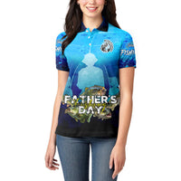 Personalized Father's Day Bass Fishing Women Polo Shirt Son and Daughter - Wonder Print Shop
