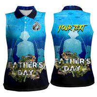Personalized Father's Day Bass Fishing Women Sleeveless Polo Shirt Son and Daughter - Wonder Print Shop