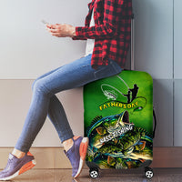Father's Day Bass Fishing Luggage Cover Best Dad Ever - Wonder Print Shop