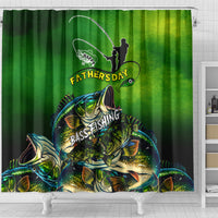 Father's Day Bass Fishing Shower Curtain Best Dad Ever