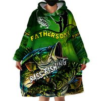 Father's Day Bass Fishing Wearable Blanket Hoodie Best Dad Ever - Wonder Print Shop