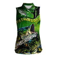 Father's Day Bass Fishing Women Sleeveless Polo Shirt Best Dad Ever - Wonder Print Shop