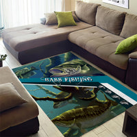 Happy Father's Day Bass Fishing Area Rug Dad and Son - Wonder Print Shop