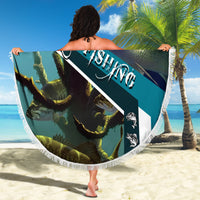 Happy Father's Day Bass Fishing Beach Blanket Dad and Son - Wonder Print Shop