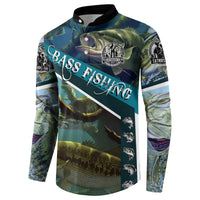 Happy Father's Day Bass Fishing Button Sweatshirt Dad and Son - Wonder Print Shop