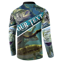 Happy Father's Day Bass Fishing Button Sweatshirt Dad and Son - Wonder Print Shop