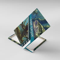 Happy Father's Day Bass Fishing Canvas Wall Art Dad and Son - Wonder Print Shop