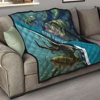 Happy Father's Day Bass Fishing Quilt Dad and Son - Wonder Print Shop