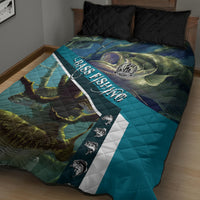 Happy Father's Day Bass Fishing Quilt Bed Set Dad and Son - Wonder Print Shop