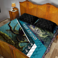 Happy Father's Day Bass Fishing Quilt Bed Set Dad and Son - Wonder Print Shop