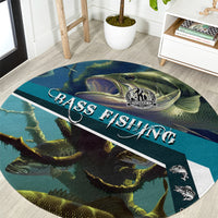 Happy Father's Day Bass Fishing Round Carpet Dad and Son