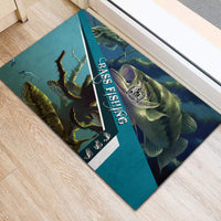 Happy Father's Day Bass Fishing Rubber Doormat Dad and Son - Wonder Print Shop