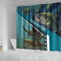 Happy Father's Day Bass Fishing Shower Curtain Dad and Son